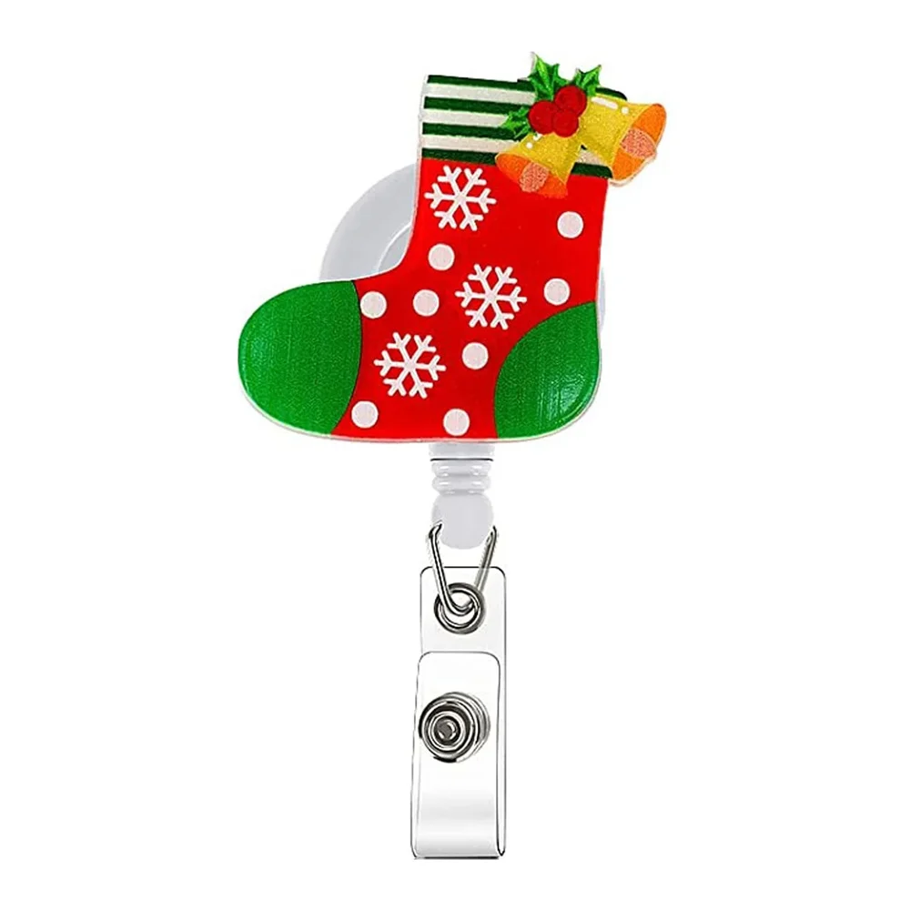 Funny Christmas Santa Claus Gingerbread Man Doctor Nurse Retractable Badge Reel Card Holder Exhibition Enfermera Name Card New