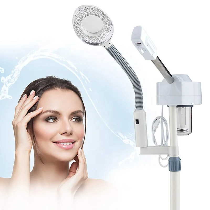 Face Steaming Device 2 in 1 Nano Ionic Hot Professional Spa Luxury Stand Ozone Steam Manual Facial Machine Steamer
