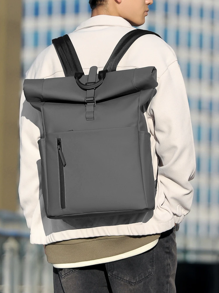 Faionable Vertical Zipper Commuter Bapa Nylon Waterproof Travel Laptop Bag Youth Men's Soft oulder Bag with kets