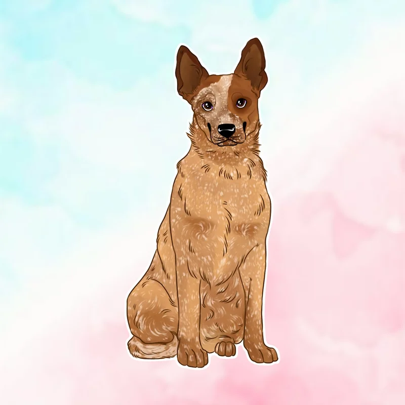 EARLFAMILY Personality Red Australian Cattle Dog Car Sticker Air Conditioner Helmet Snowboard Family Custom Printing Decal