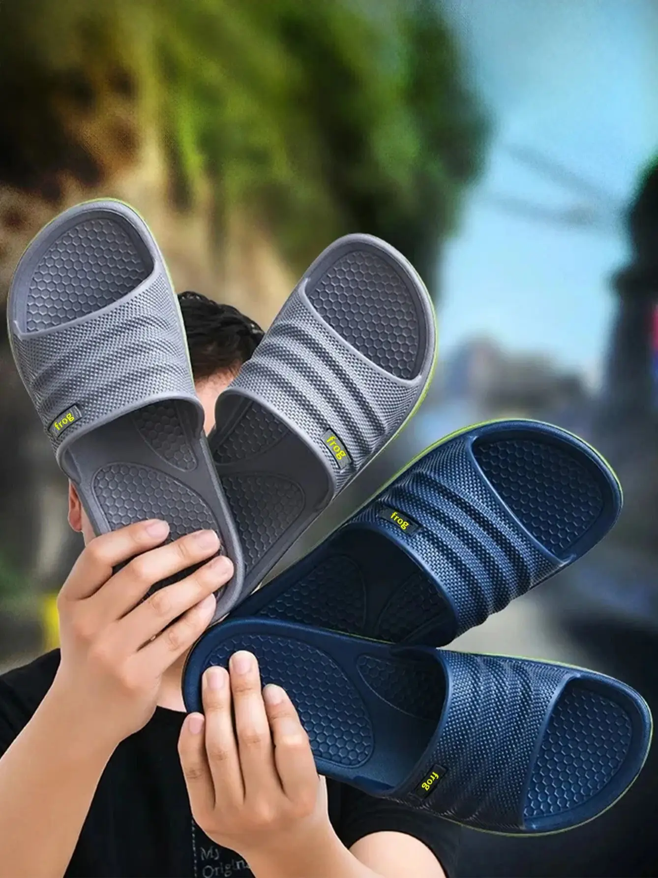 Pmoiste – pantoufles de salle de bain EVA souples pour hommes, chaussures de salon légères et confortables, à enfiler, antidérapantes, de haute qualité, pour l'intérieur