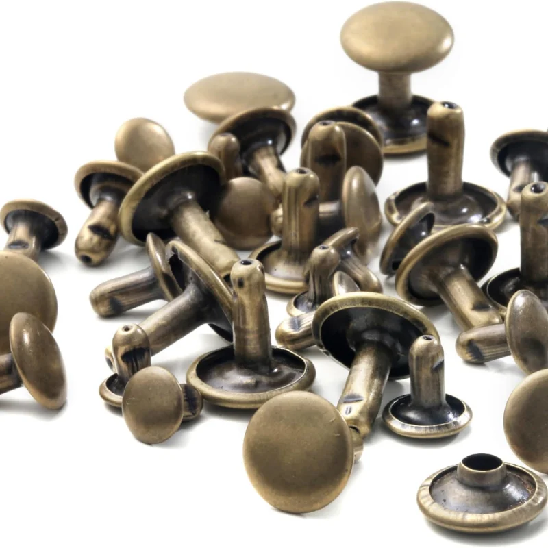 100 Sets 5-10mm Metall-Doppelkopf-Rundnieten, Kollisionsnägel für Lederreparaturen, Schuhe, Taschen, Gürtel, Kleidung, Accessoires, DIY-Bastelarbeiten – Detail 3