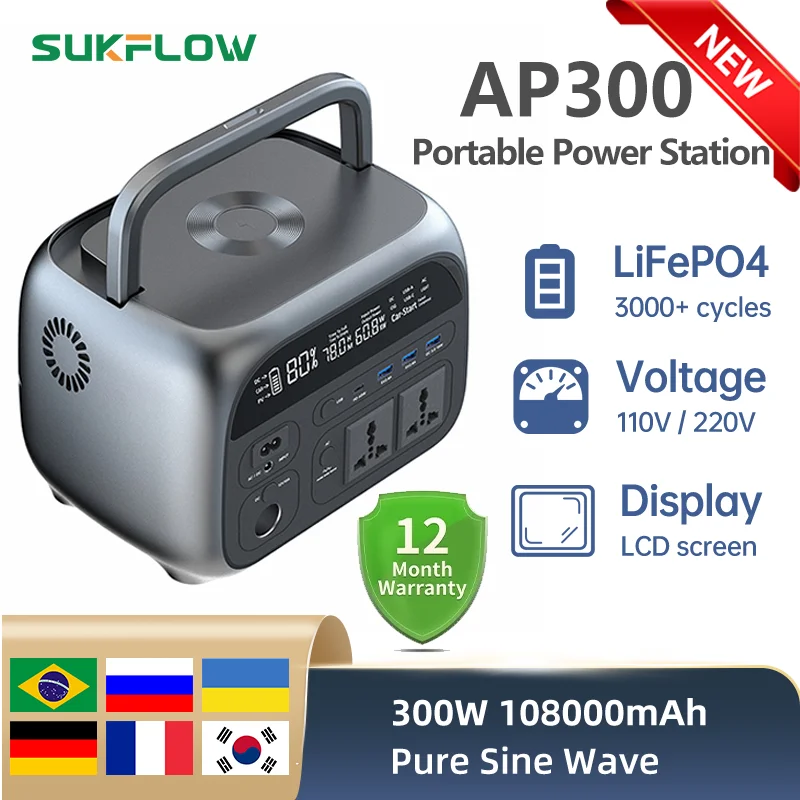 

Power Stations Portable suitable camping equipment family camping LiFePO4 battery 230Wh 500W 220V