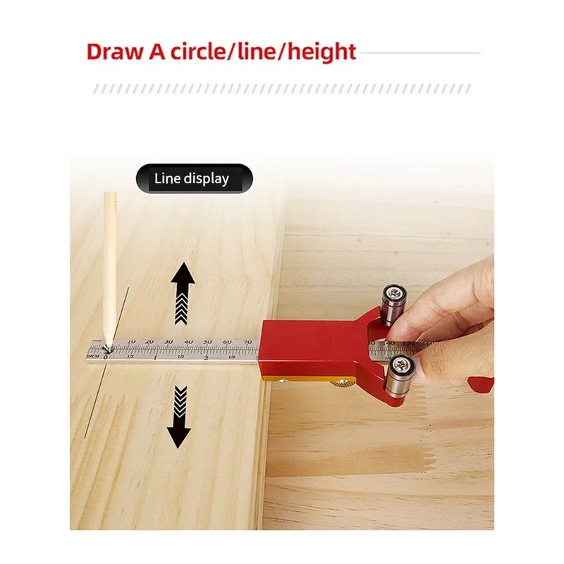 Y50A-Woodworking يخدش خط مستقيم قوس يخدش حاكم سبائك الألومنيوم الدقة الموازية أداة قياس الكتابة Durab