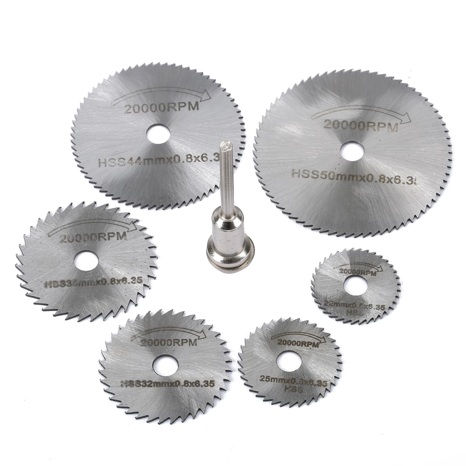 Pisau gergaji pemotong kecepatan tinggi, konektor 6mm 7 buah/set