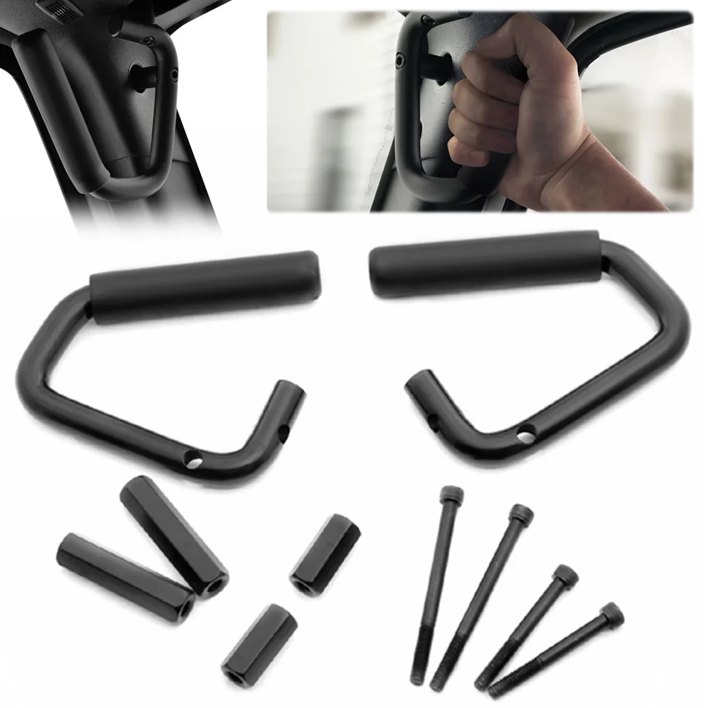 

Комплект передних поручней без сверления, сверхмощные ручки из алюминиевого сплава, совместимые с Jeep Wrangler JK JKU 2007-2018 Trail Ready A