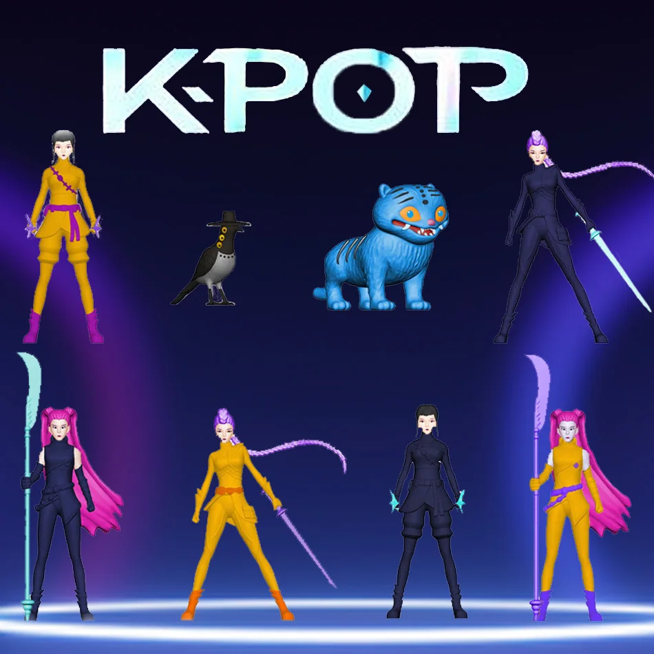 أنيمي الشكل K-Pop شيطان الصيادين رومي ميرا زوي النمر تمثال لعبة زخارف مكتب التماثيل حلية طفل