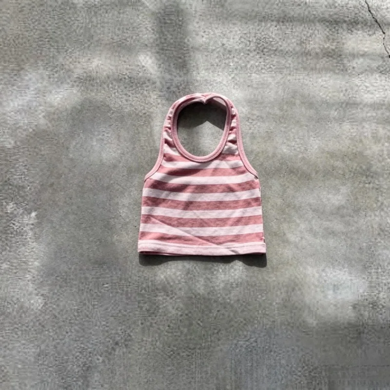 Girls Korean Striped Vest 2026 Summer New Item for Baby Girls Fashionable Simple and Comfortable Korean Version