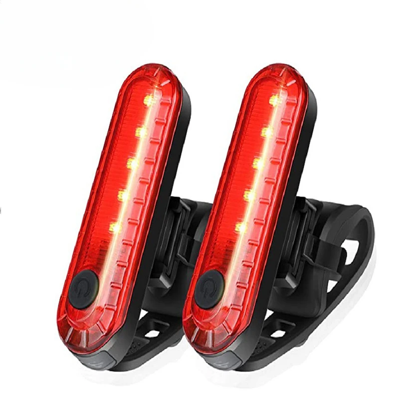 Bike Rear Tail Light USB Rechargeable Red LED Bright Taillights Fit On Any Bicycle/Helmet Easy To Install For Cycling Safety