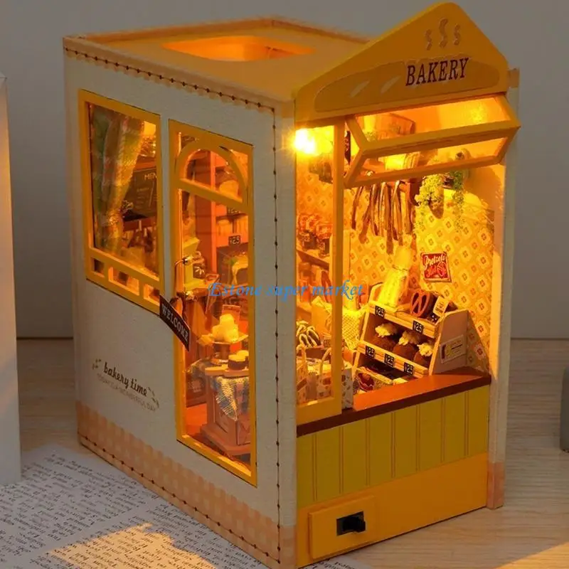 090B 소형 DIY 인형의 집 성인과 어린이를 위한 퍼즐, 조명, 가정 또는 사무실 디스플레이용 장식품 포함