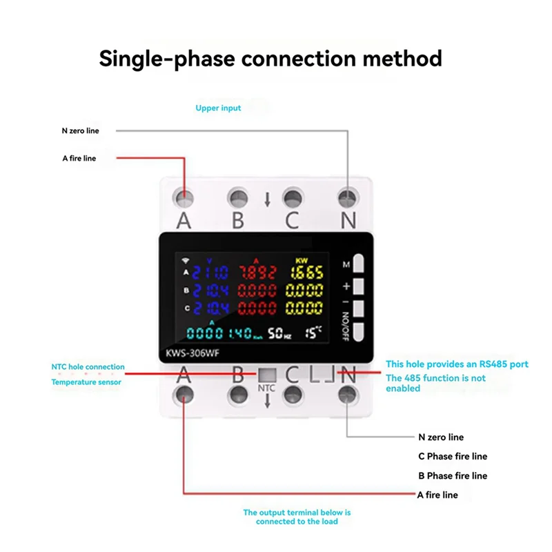 【اشعر الفرق 】2X KWS-306WF Wifi Smart Power Meter الجهد حامي التبديل الحالي والجهد رصد، التتابع، الدائرة Bre #4