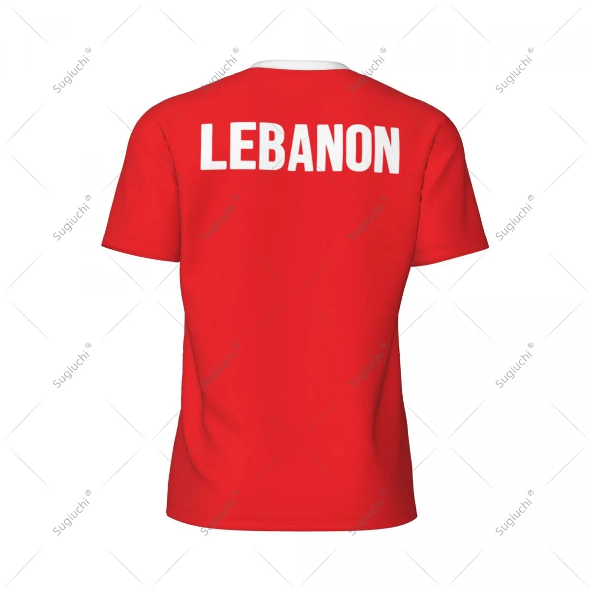 Lebanon Flag Men Sports T-shirt Women Tees jersey for Soccer Football Running Bike Tennis Fitness Fans - view 4