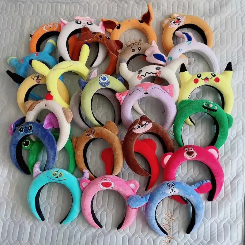 

Disney Mickey Minnie Ears Chip 'n' Dale Headband Girl Cartoon Stitch Hairband Women Plush Headwear Kid Birthday Hair Accessories