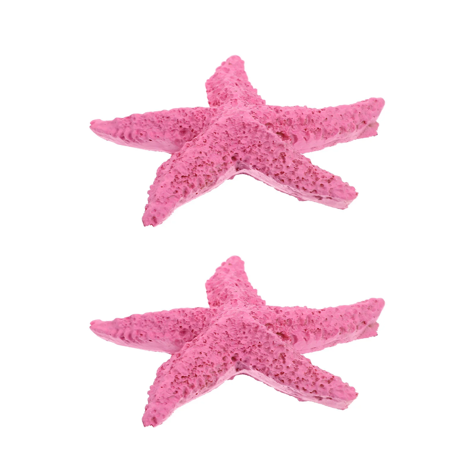 2 Pcs Five Finger Starfish Toy Artificial Marine Animals Decor Tank Statue Props Accessories Model Ornament Resin Seaside