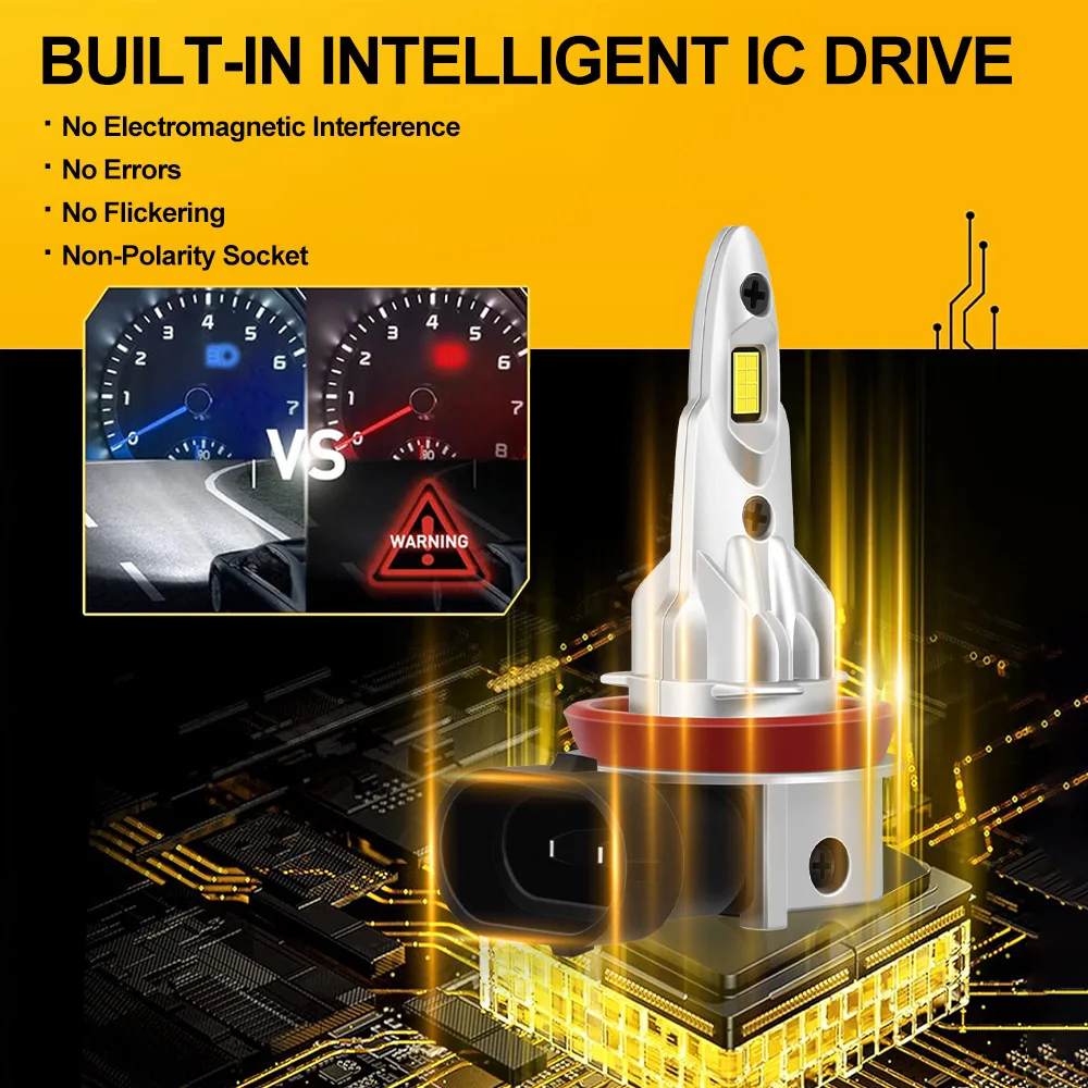 LED Headlight Bulb H11 30000LM High Brightness 3370 CSP H1 H4 H7 9006 9005 Driving Running Lamp 130W Super Bright Car Lights