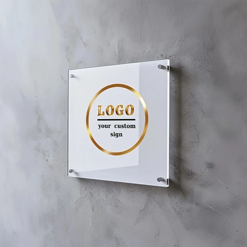 Personalized Business Wall Sign Custom Acrylic Logo Address Plaque for Office Salon Reception Storefront Cafe Restaurant Decor image 4