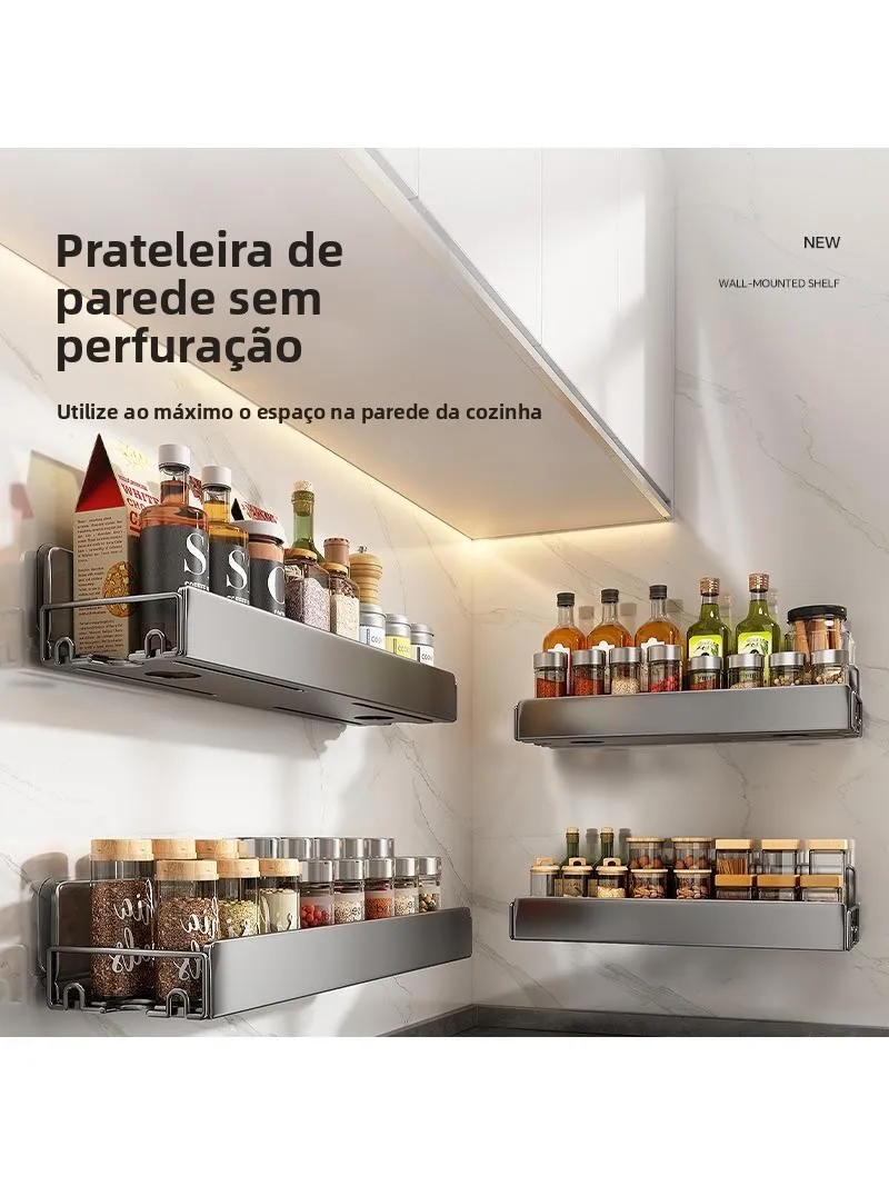 new-kitchen-wall-mounted-storage-rack-no-drilling-multi-functional-oil-salt-pot-household-storage-shelf-carbon-steel-organizer