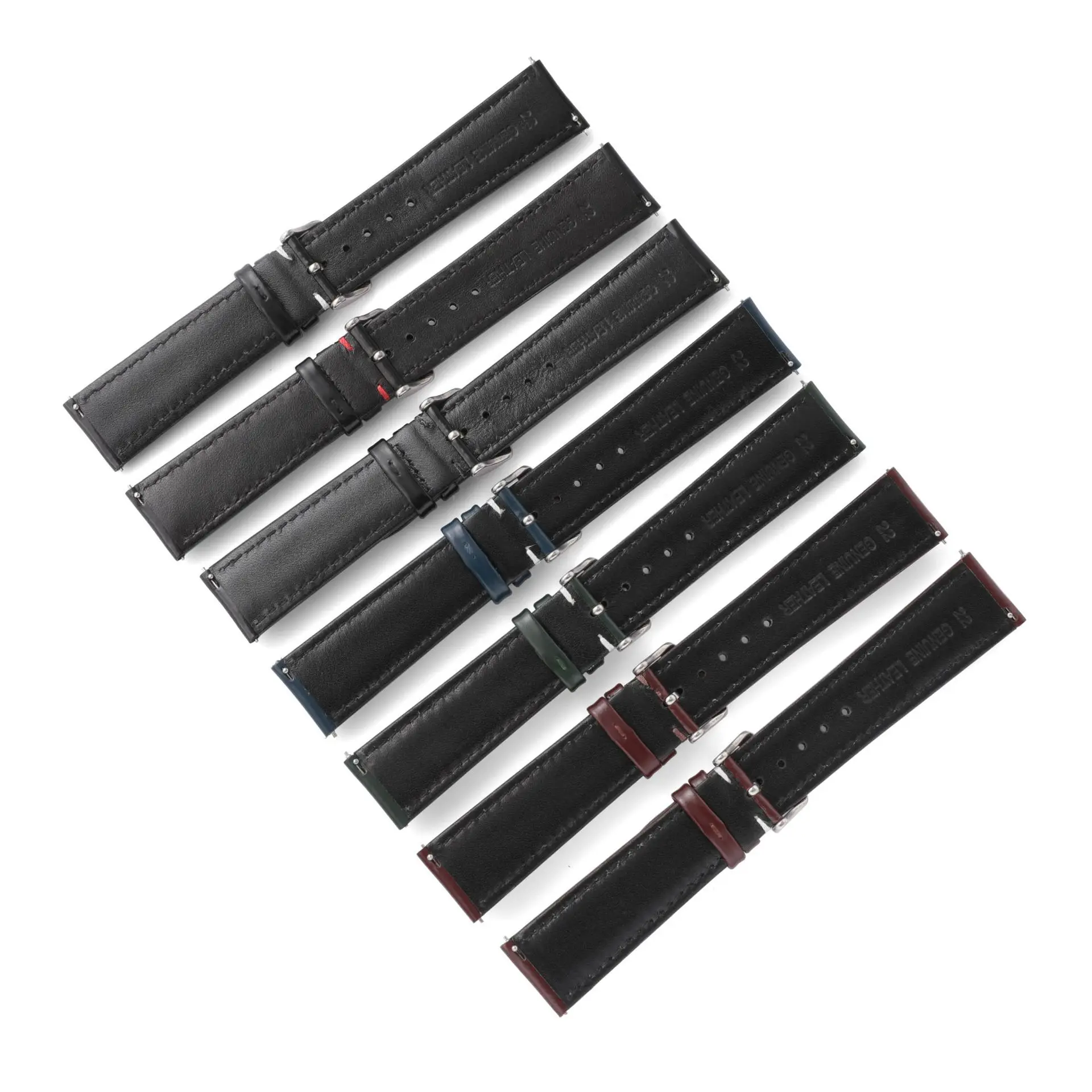 Watch Strap 18mm 19mm 20mm 22mm Glossy Cowhide Quick Release Watchband Smart Watch Accessories Bracelet UTHAI