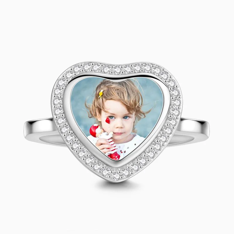 Customized Photo Rings  Color Photo Ring Rommemorative Couple Gift Jewelry