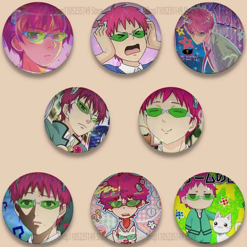 

Role S-Saiki K Chibi Pins 58mm Cute Cartoon Badge Handmade Brooches for Backpack Accessories Jewelry Gifts