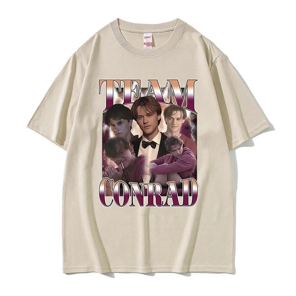 تي شيرت مطبوع على الشاطئ من فريق كونراد فيشر كوزينز ملابس رجالية تي شيرت هاراجوكو عتيق عالي الجودة تي شيرت مريح ملابس الشارع