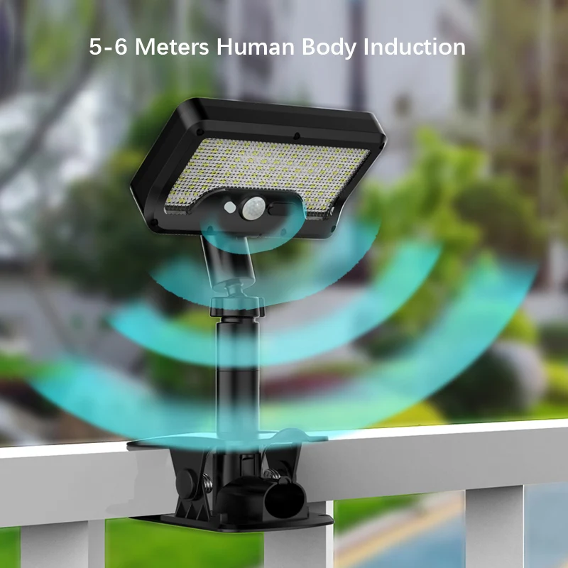 92 LED Solar Clip-on Motion Sensor Lights, LED Street Light, IP65 Waterproof Wall Lamp, for Camping Garden Yard Tent Patio Outdo image 3