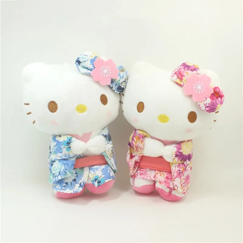 Hello Kitty Kimono Styling Cute Cartoon Plush Doll Kawaii Kt Cat Soft Fill Toy Home Decoration Adorkable Children Birthday Gift