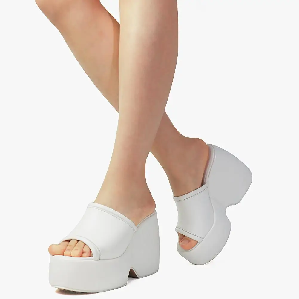 Brand Design Female Peep Toe Platform Slippers Fashion Wedges High Heels Summer women's Slippers Casual Party Sandal Shoes Woman