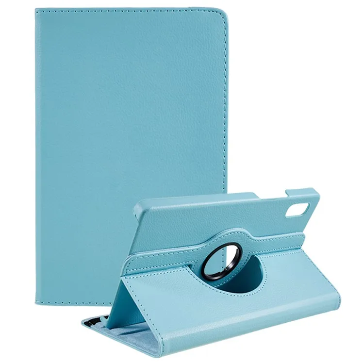 

For Lenovo Tab M9 TB-310FU Protective Case 360-Degree Rotating PU Leather Cover with Elastic Band - Baby Blue