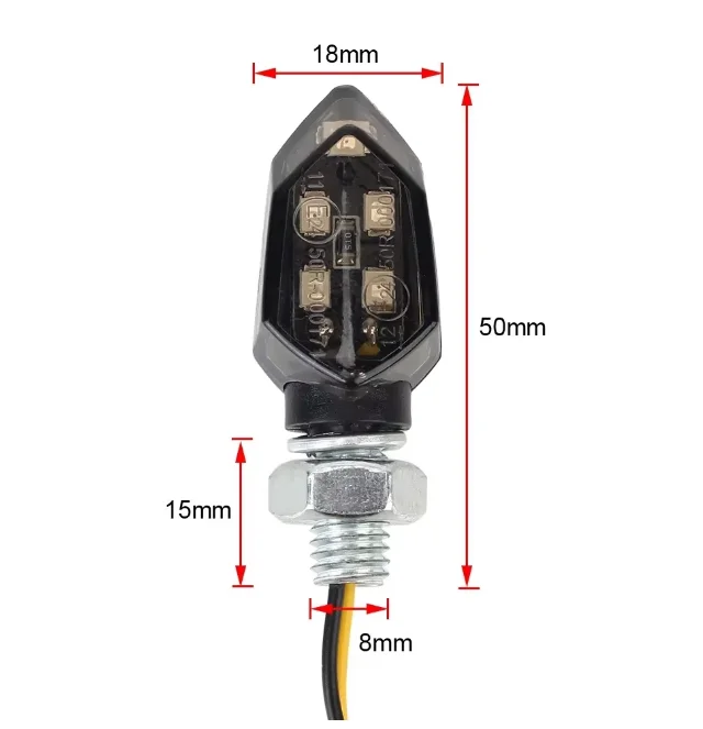 TCYATO 12V Mini Universal LED Motorcycle Indicator Lamp Super Bright Yellow Turn Signal Light Blinker Amber LED Indicators Light