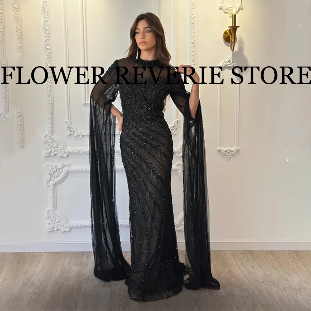 Высокое качество по индивидуальному заказу, простые классические изысканные сетчатые бисерные плиссированные рюши, длинные платья трапециевидной формы с высоким воротником, вечерние платья