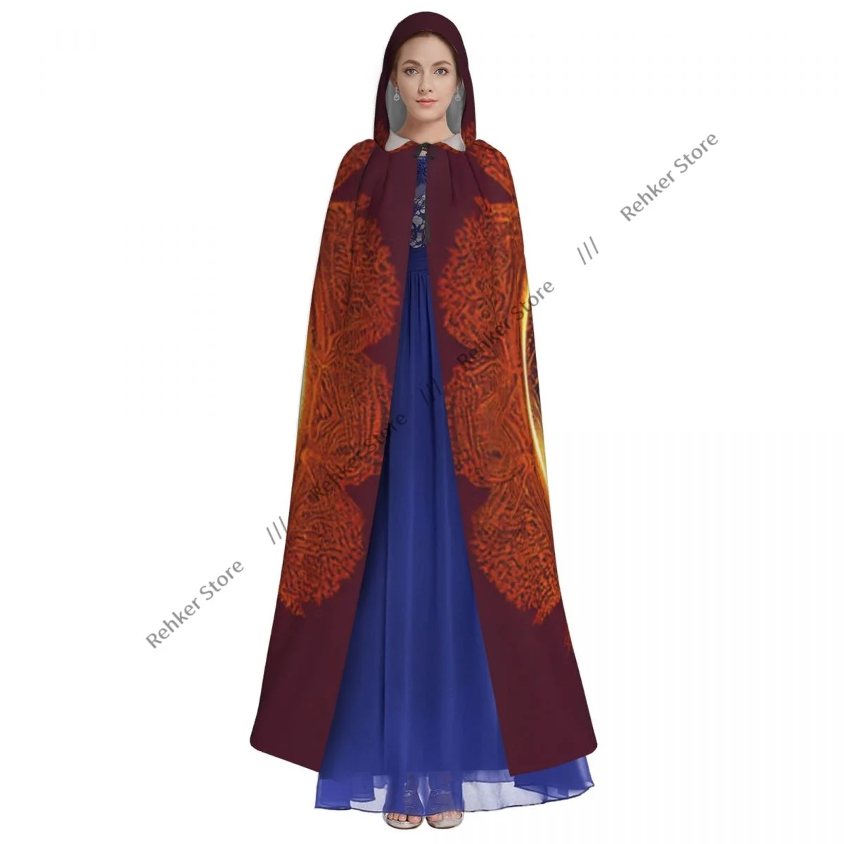 Cosplay Medieval Costumes Tree Of Life Yggdrasil Hooded Cloak Capes Long Robes Jackets Coat Carnival