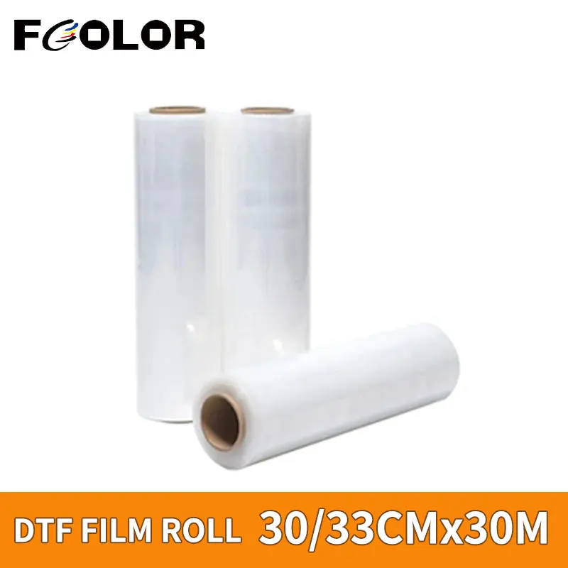 Fcolor-rollo de película PET brillante de una sola cara para impresora L1800, XP600, I3200, L8050, 30/33x30M