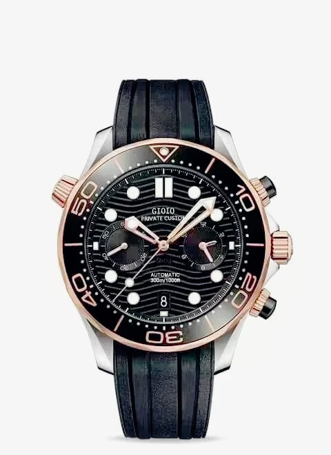 Reloj de Pulsera Deportivo de Lujo para Hombre, 2026, Nuevo, Cronógrafo de Cuarzo, Correa de Lona, Bisel de Cerámica Negra, Acero Inoxidable, 44 mm