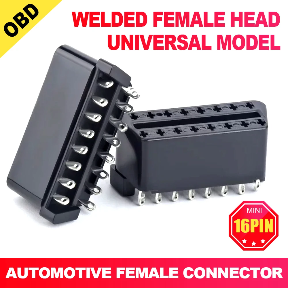 OBDII Automotive 16 Pin OBD Female Connector J1962f OBD2 16PIN Mini Female Connector with Positioner , Weldable Press Car Parts