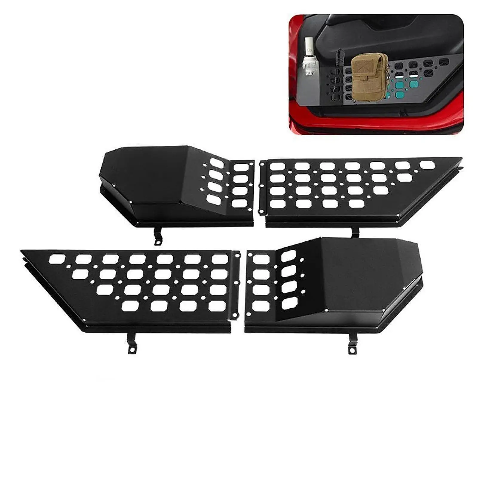 

Iron Door Storage Organizer Front Door Pocket Storage Box Auto Accessories Wear Resistant for Jeep JL JLU 2018-2024
