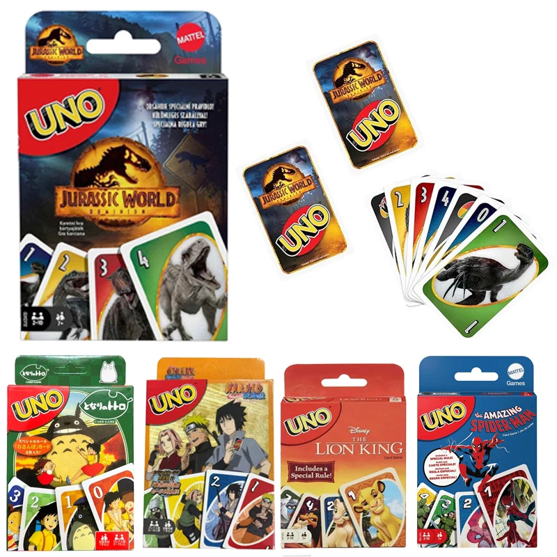 Uno jurassic world dominions brettspiel anime cartoon figur muster familie lustige unterhaltung uno karten spiele weihnachts geschenke