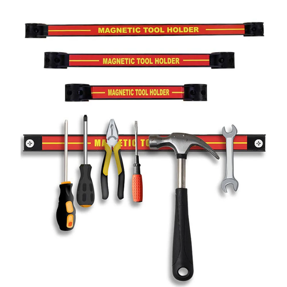 Magnetic Tool Bar Storage Rack Strip Space Saving Storage Rack Strong Metal Knife Wrench Organizer Storage Rack Orange Blue