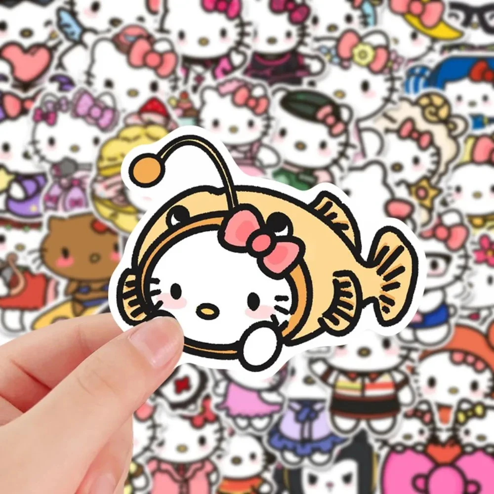 10/30/54pcs DIY Kawaii Hello Kitty Stickers Aesthetics Sanrio Girls Sticker for Laptop Luggage Diary Scrapbooking Toy Decal Gift