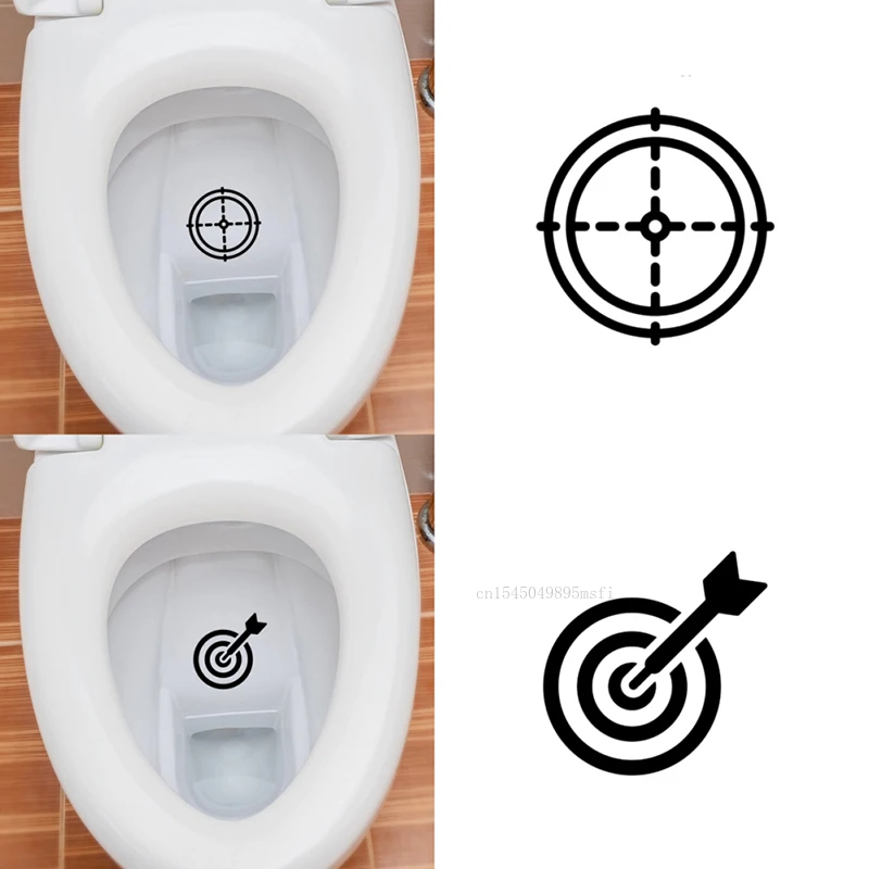 Creative Hit The Target Toilet Stickers Home Decoration Wall Decal Mural Art Poster PVC DIY Urinal Reminder Sticker 10cm