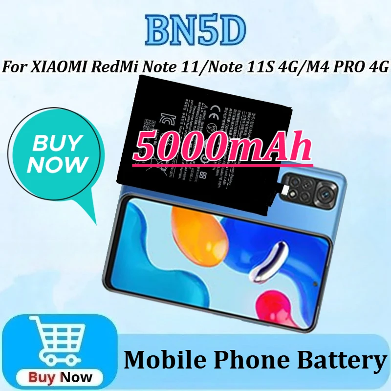 

BN5D 5000mAh High Quality Replacement Mobile Phone Battery for Redmi Note 11 11S 4G for XIAOMI M4 PRO 4G with Tool Kit Battery
