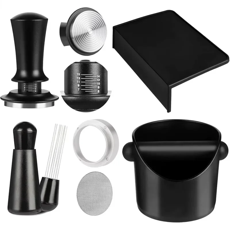 Coffee Accessories Set Beverage Mixer Constant Force Powder Press Pad Needle Ring Water Separation Net Acetic Acid Fiber