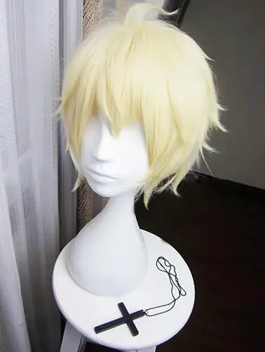 Anime Seraph of the End Owari no Seraph Wigs Mikaela Hyakuya Wig Short Blonde Synthetic Hair Cosplay Wig