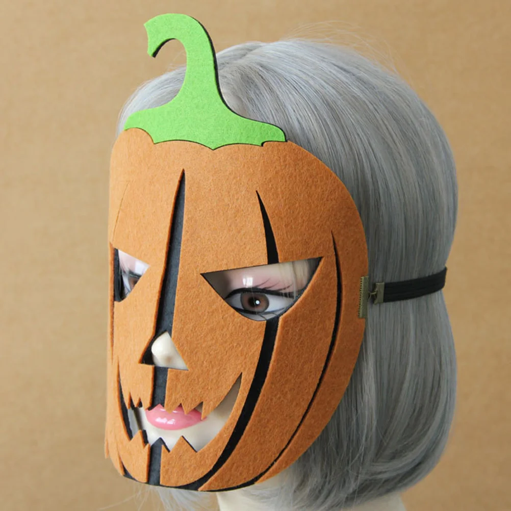 

Halloween Pumpkin Mask Felt Skin-Friendly Durable Elastic Band Design Scary Party Prop Supplies Decoration for Kids