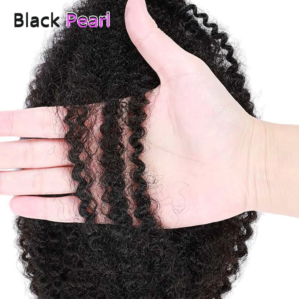 Black Pearl Afro Kinky Twist Crochet Braiding Hair 100% Human hair Bundles Curly Human Hair Bulks 1 PCS Afro Kinky Bulk Hair