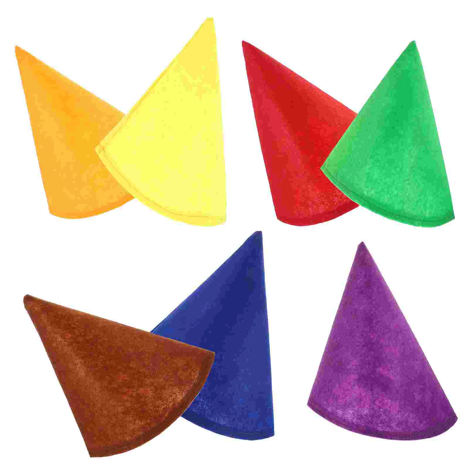 

7 Pcs Felt Cone Dwarf Hat Christmas Party Accessory Gnome Cap Decoration Masquerade Costume Prop Halloween Hats Reusable