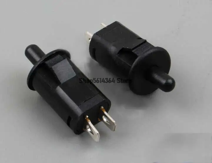 Refrigerator Door Light Switch 10mm Momentary Fridge Switch NC AC250V Black 2pcs