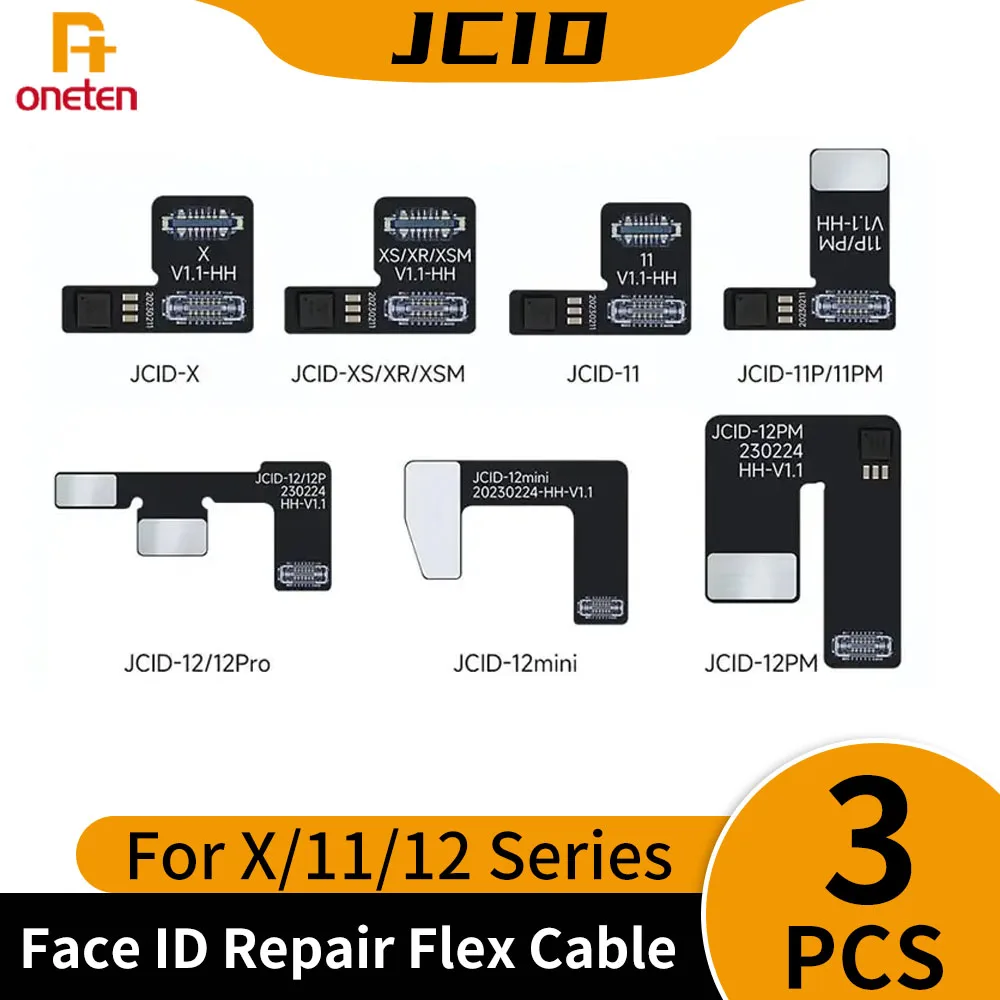 3PCS JC JCID Tag On Face ID Flex Cable For iPhone 12 11 Pro MAX Mini X XR XS Max Non-removal Dot Matrix Read Write Repair Cable