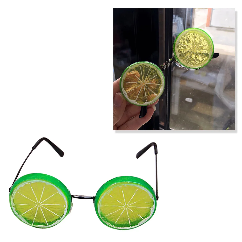 

Funny Glasses Green Lemon Design Lightweight For Dance Party Makeup Masquerade Beach Hawaii Event Durable Eyewear
