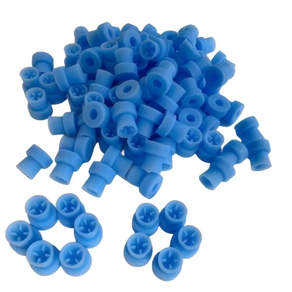 100Pcs Dental Disposable Prophy Cups Polishing Cup Blue button (snap-on) Soft Prophy Rubber Cups Dentist Prophylaxis TPE Cup